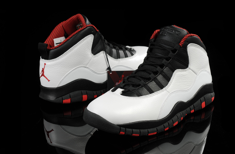 Air Jordan 10 Mens Shoes Black/White/Red Online